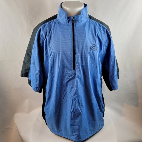 Under Armour Jacket Mens XL Blue Performance Golf Wear Windbreaker Half Zip S/S - Picture 1 of 11